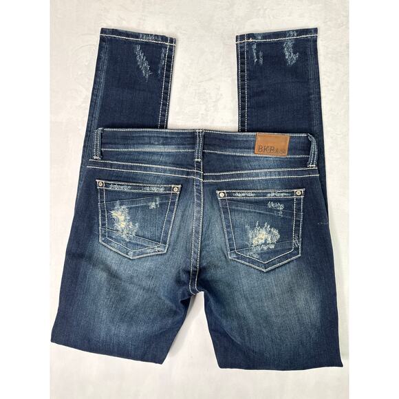BKE Sabrina Distressed Stretch Medium Wash Jeans Size 28R   Style# ABK253 - Picture 8 of 15